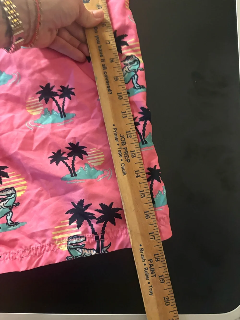 Men's Valor Pink Tropical Dino Swim Trunks 🌵M